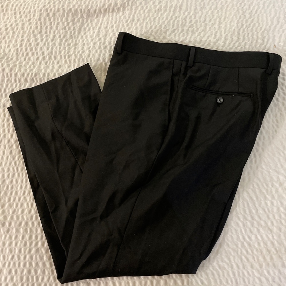 JHANE BARNES Super‎ 100’s Wool Flat Front Trouser in Black Size 36